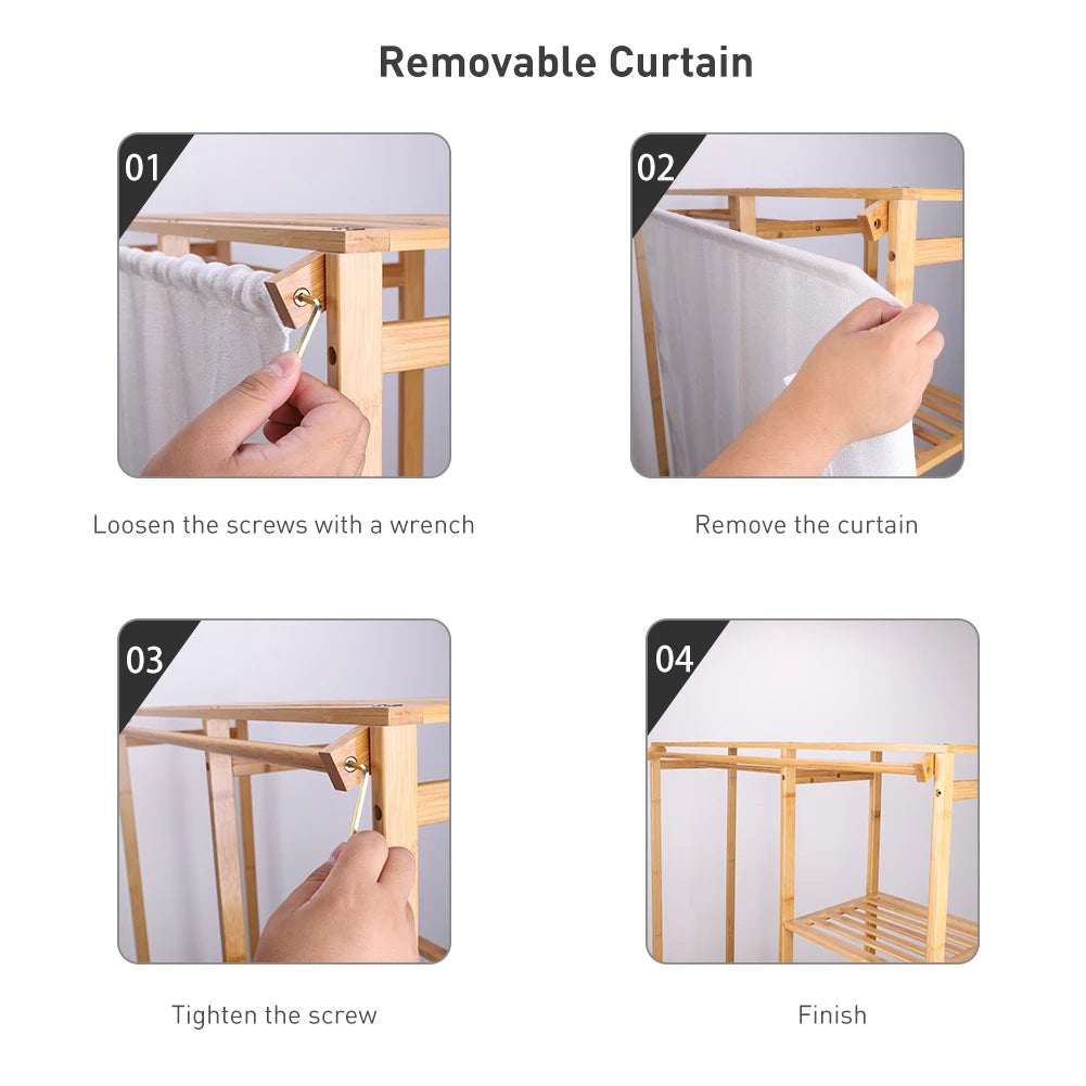 Open Bamboo Clothes Rack