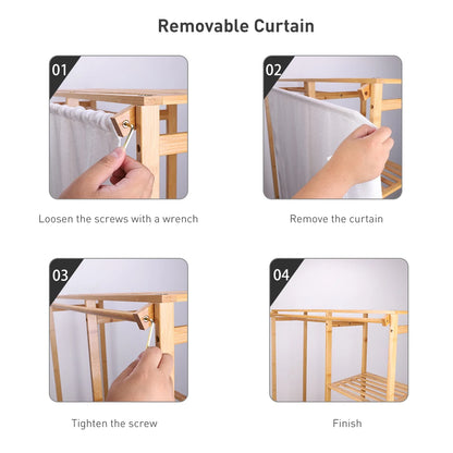 Open Bamboo Clothes Rack