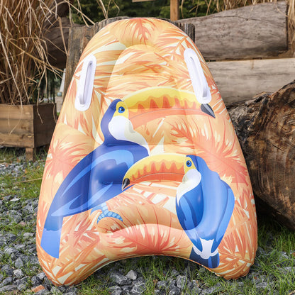 Inflatable body boards with handles for water slides