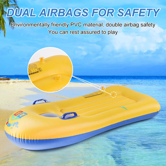 Thickened Yellow  Surfboard with Safety Handle