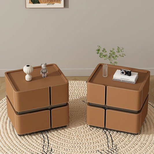 Set of 2 Modern Nordic Night Tables – Italian Minimalist Storage Bedside Furniture