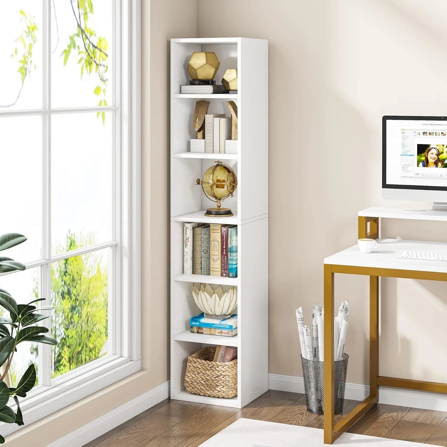 Narrow Corner Bookcase