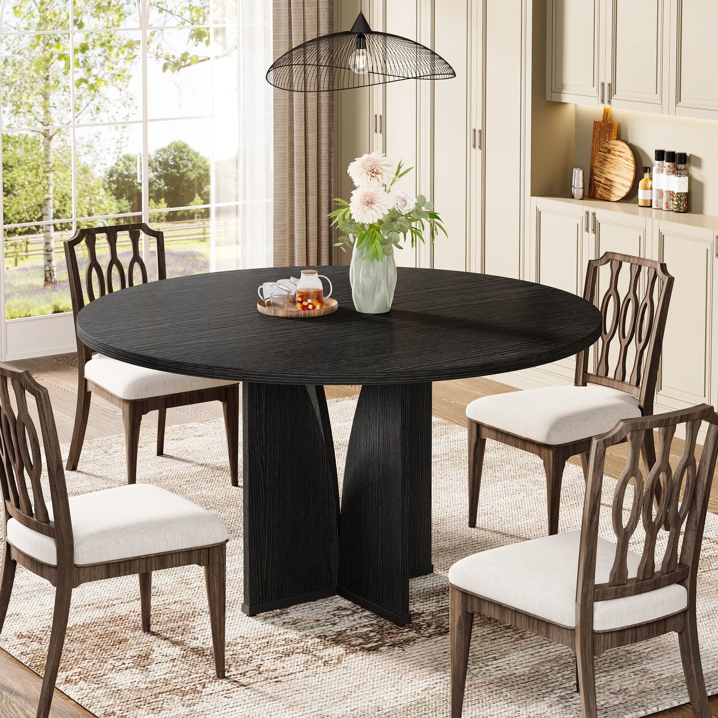 Round Wood Conference Table