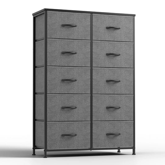 10-Drawer Bedside Table with Fabric Drawers