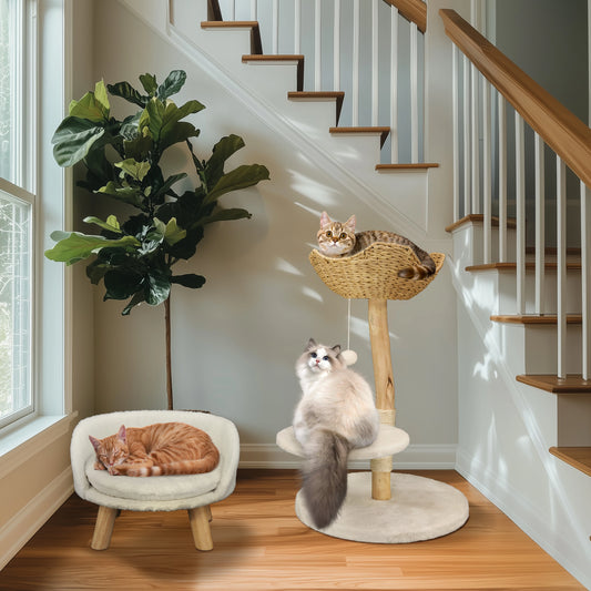 Modern Wooden Cat Activity Tree