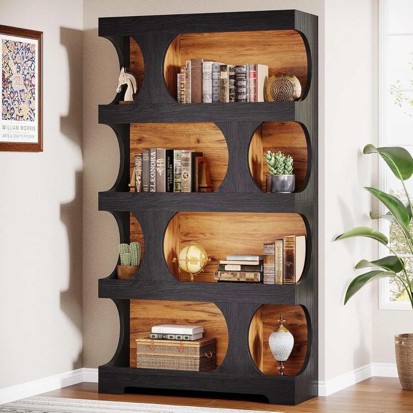 4 Tier Black Bookcase