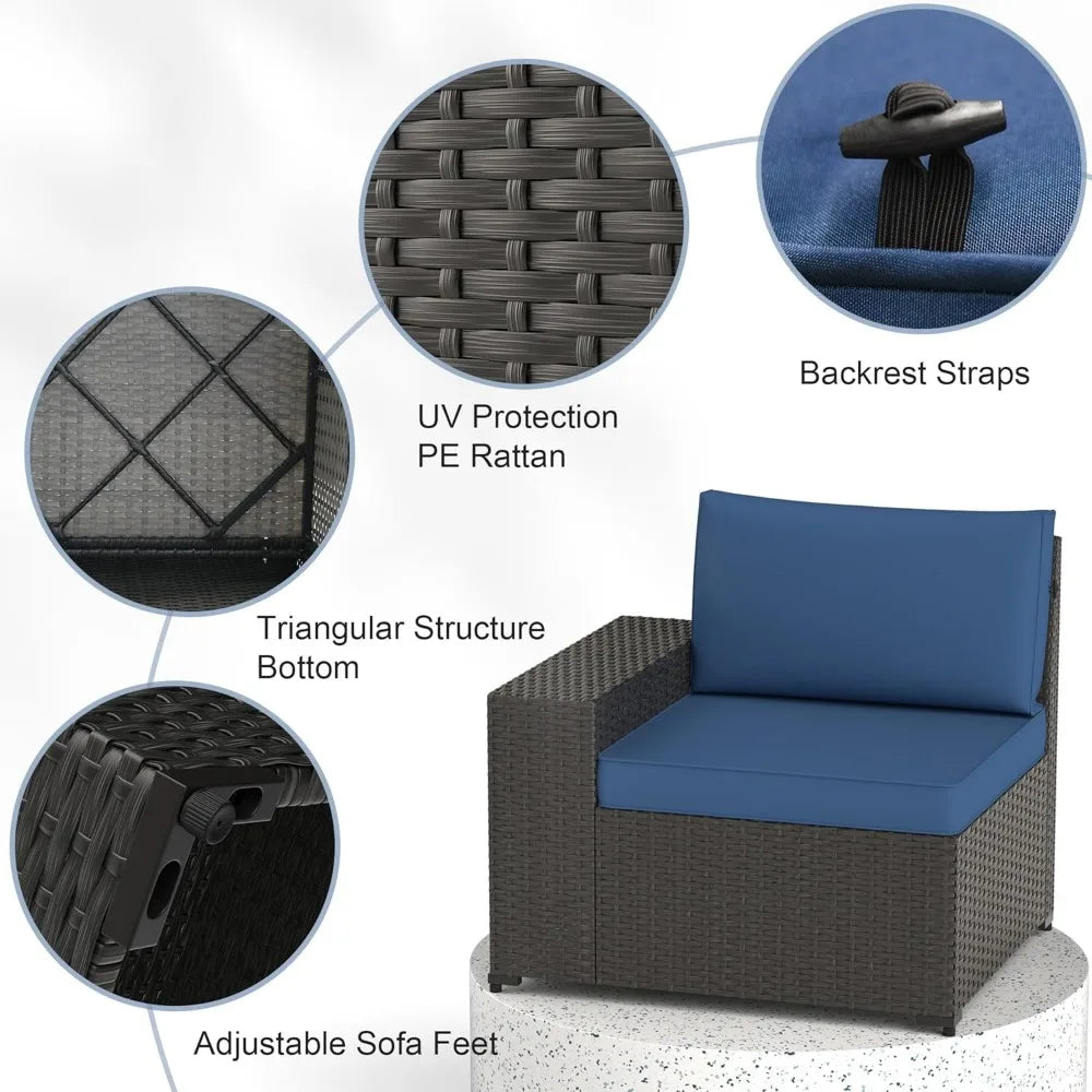 5-Piece Outdoor Wicker Sectional