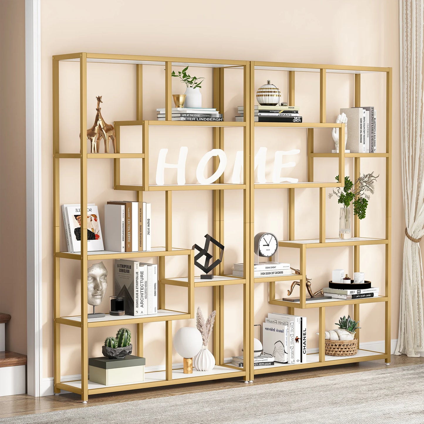 Gold Etagere Bookcase