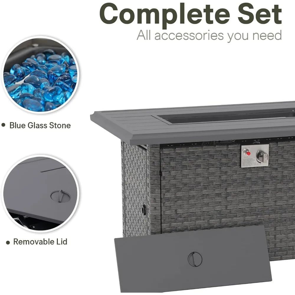 6-Piece Wicker Firepit Set