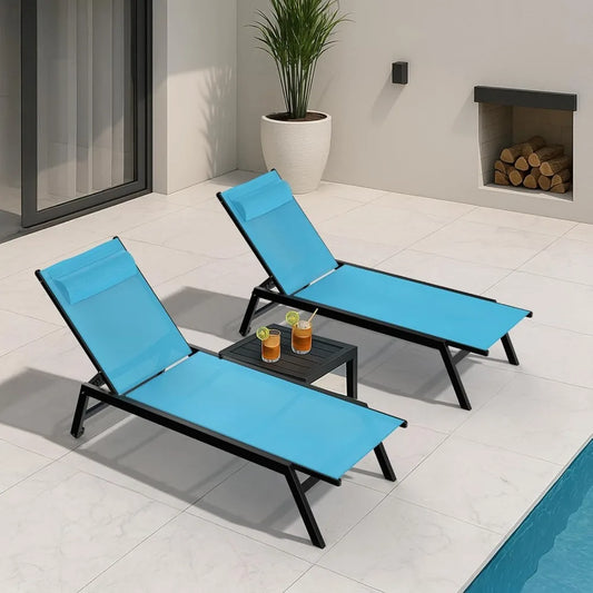 Set of 2 Aluminum Pool Loungers