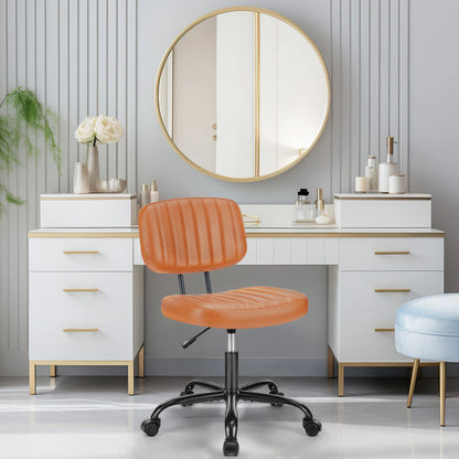 Armless Office Desk Chair with Lumbar Support