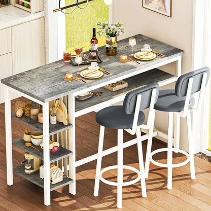 Rustic Bar Dining Set for 2