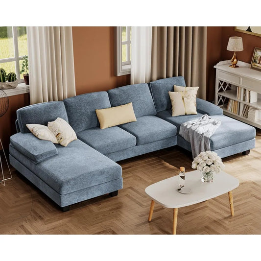 U‑Shaped Linen Sofa