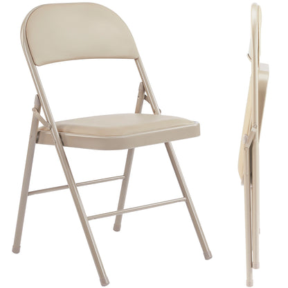 Leather Padded Folding Chairs (2 Pack)