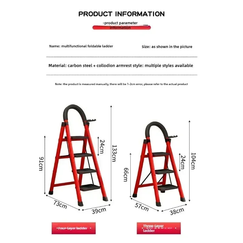 Foldable Carbon Steel Ladder