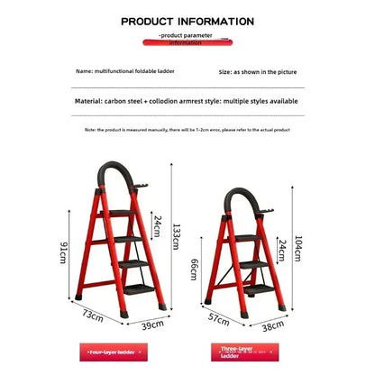 Foldable Carbon Steel Ladder