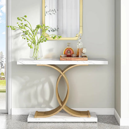 Gold Geometric Console