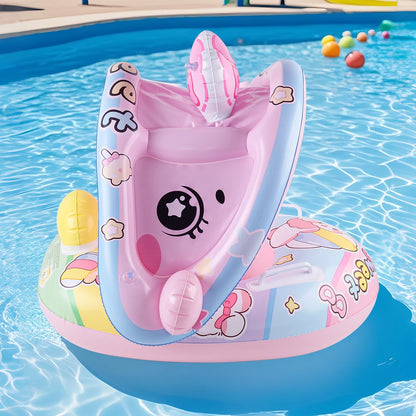 Cute Bunny Pink Inflatable Sunshade Lounger