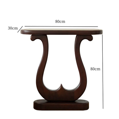 Modern Corner Console Table – Nordic Wooden Entryway Table for Hallways and Living Room Spaces