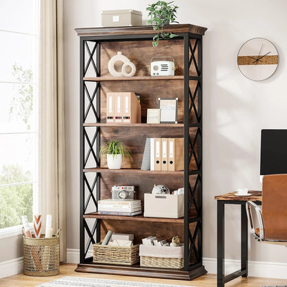 6 Tier Industrial Bookcase