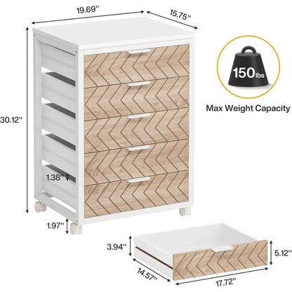 Mobile 5‑Drawer Cabinet