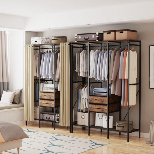 XXL Industrial Open Wardrobe with Drawers
