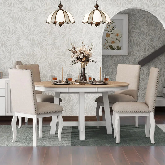 Extendable Round Table Set