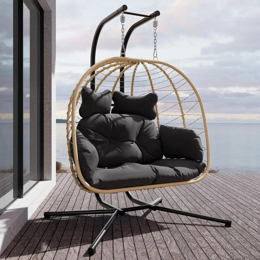 Foldable Wicker Egg Chair
