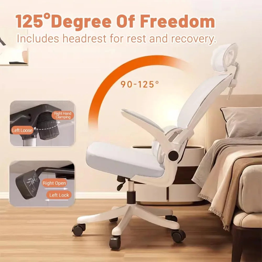 Ergonomic Mesh Office Chair with Flip-Up Armrests
