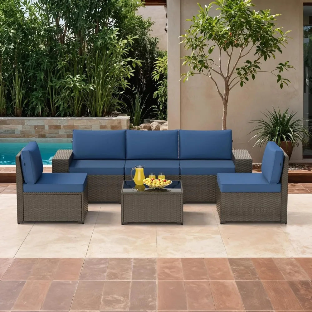 5-Piece Outdoor Wicker Sectional