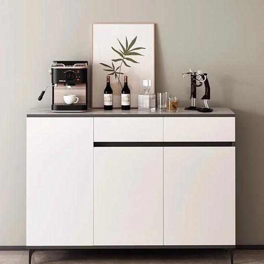 White Minimalist Cabinet – Hidden Drawers and Sleek Storage for Modern Living Spaces