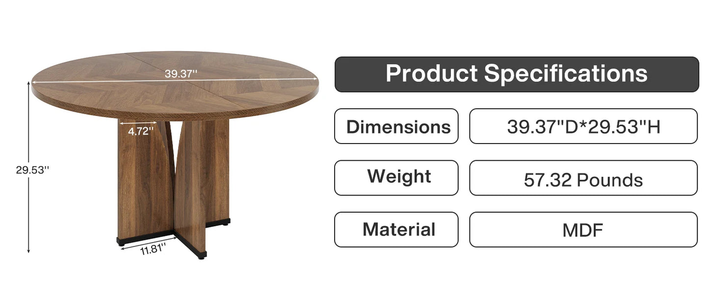 Round Wood Conference Table