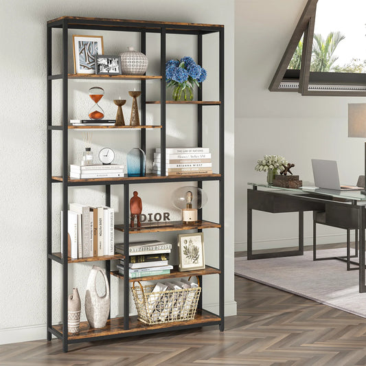 Staggered 8‑Tier Bookcase