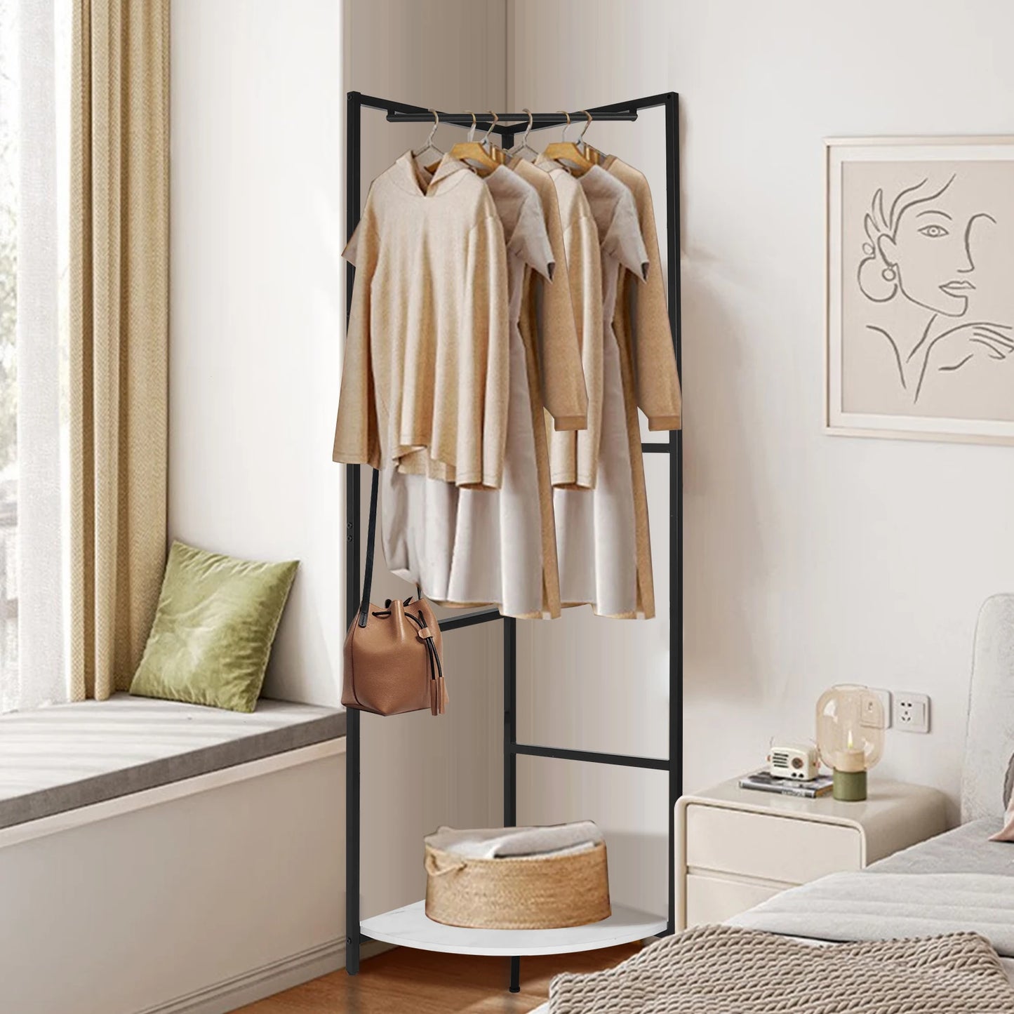 Corner Hall Tree Rack
