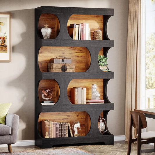 4 Tier Black Bookcase