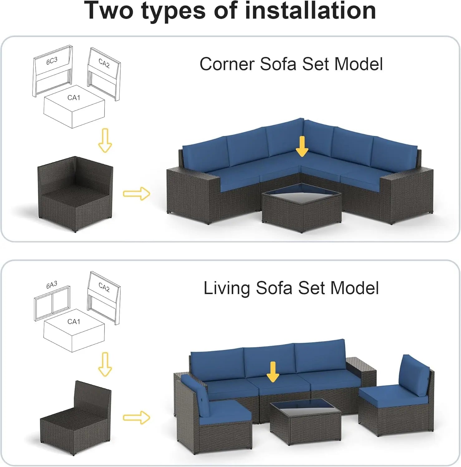 5-Piece Outdoor Wicker Sectional
