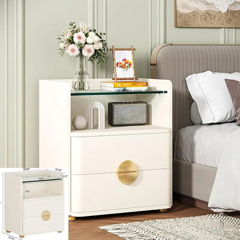 Modern White Nightstand