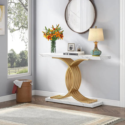Gold Geometric Console
