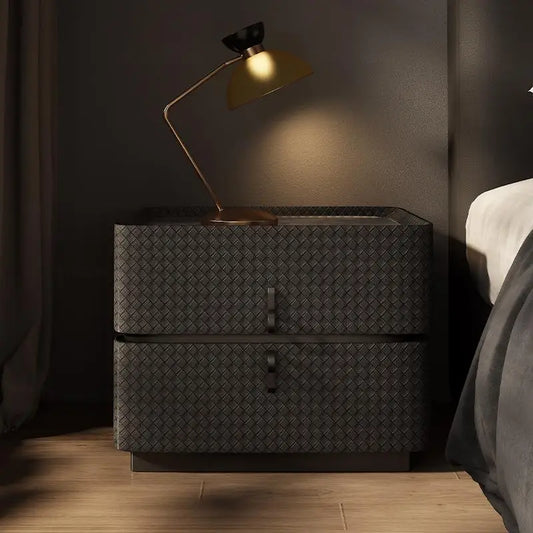 Black Aesthetic Nightstand Vintage Luxury Italian Drawers Bedside Table