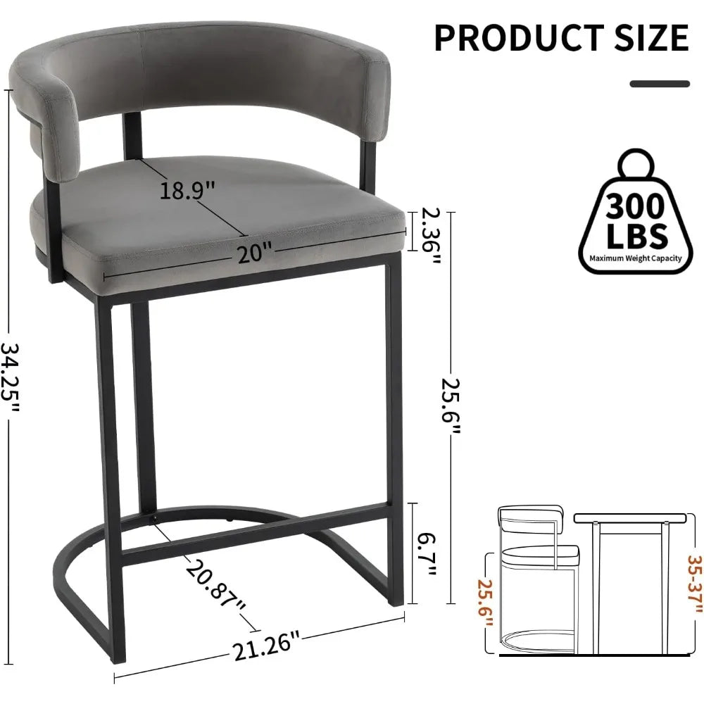 Velvet Barrel Bar Stools