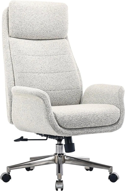 Bouclé High-Back Office Chair