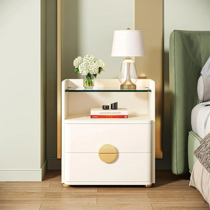 Modern White Nightstand