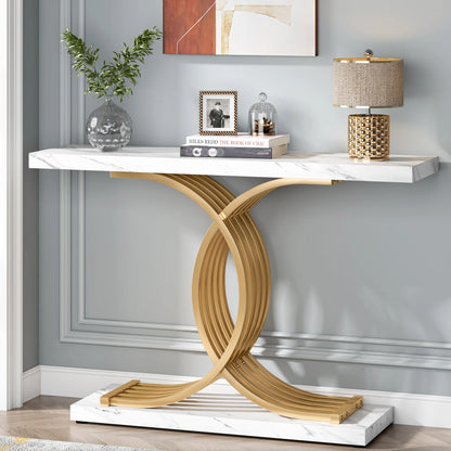 Gold Geometric Console