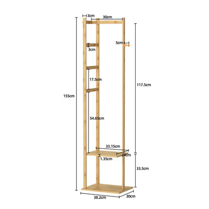 Bamboo Coat and Shoe Organizer Rack