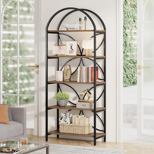Arched 5‑Tier Bookcase