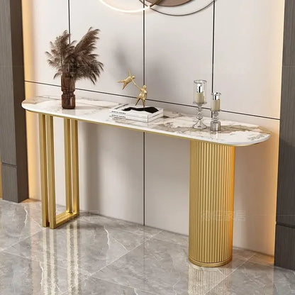 Nordic Midcentury Console Table – Modern Metal Entryway Table for Hallways and Living Room Luxury Décor