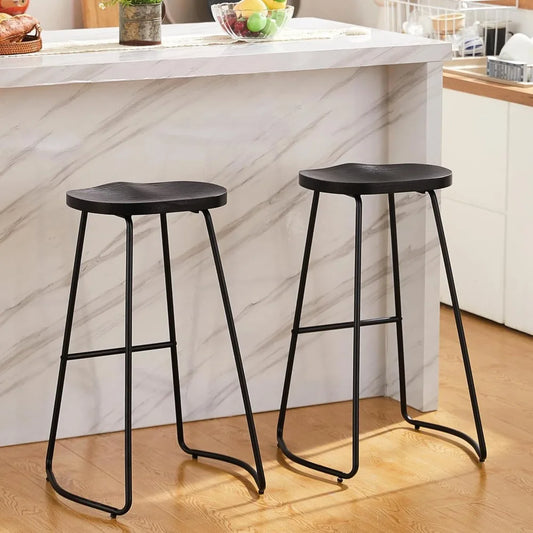 Industrial Wood Bar Stools