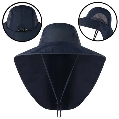 Wide Brim Sun Hat with Neck Flap