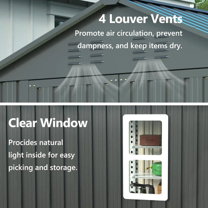 6×6 Outdoor Metal Utility Shed