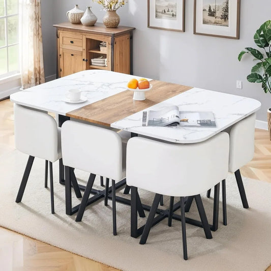 Faux Marble Dining Set